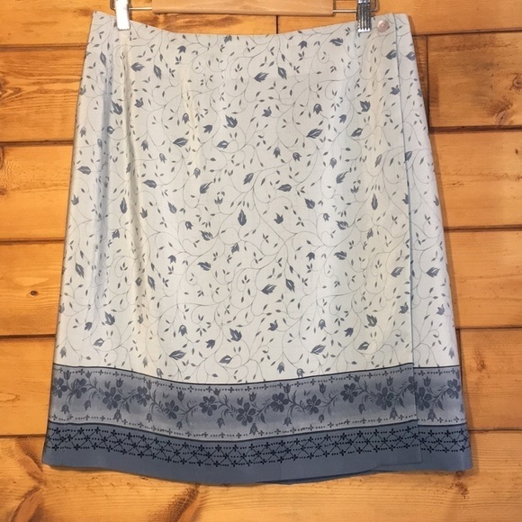 Charter Club | Vintage Floral Print Silk Skirt 14 - Picture 1 of 4